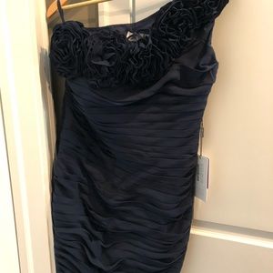 Beautiful Navy 1 Shoulder dress